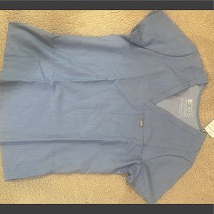 Figs Catarina Scrub Top- size Small- Heather Blue